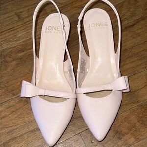 Jones New York Blush Slingback Heels with Bow